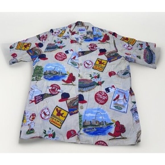 Reyn Spooner St Louis Cardinals Hawaiian Shirt Mens SIZE LARGE - Picture 1 of 9